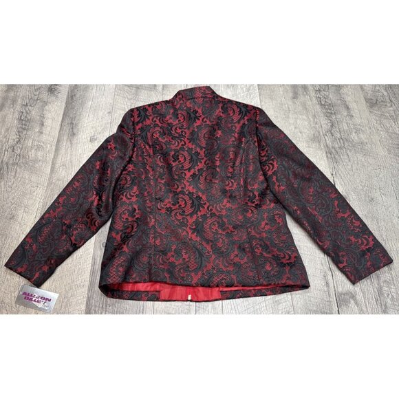 Allison Daley Blazer Suit Jacket Womens 6P Petite Red Romance Zip Up Pockets NEW - Picture 7 of 10